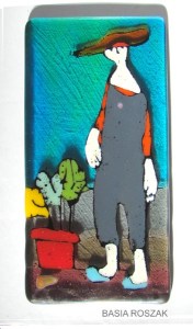 GARDENER fused glass panel approx. 11cmx20cm