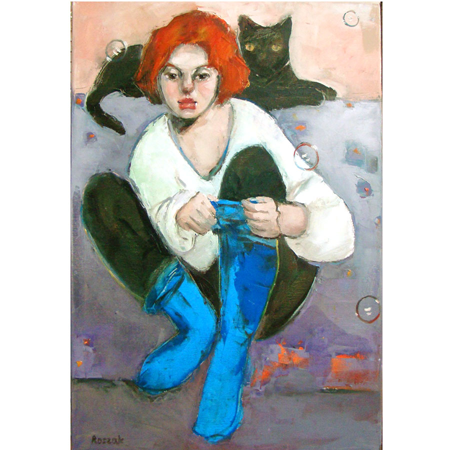 INDIGO SOCKS oil on canvas 70cmx50cm