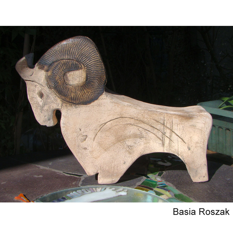RAM ceramic 23cm h x 28cm SOLD