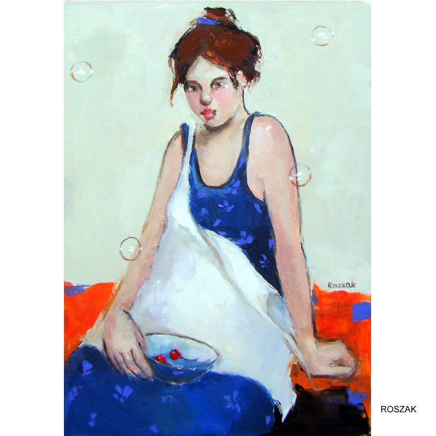 BLUE DRESS oil on canvas 70cmx50cm £1000