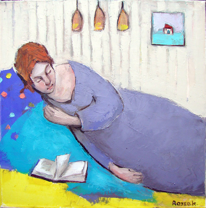 IN THE MIDDLE OF THE CHAPTER oil on canvas 40cmx40cm £650