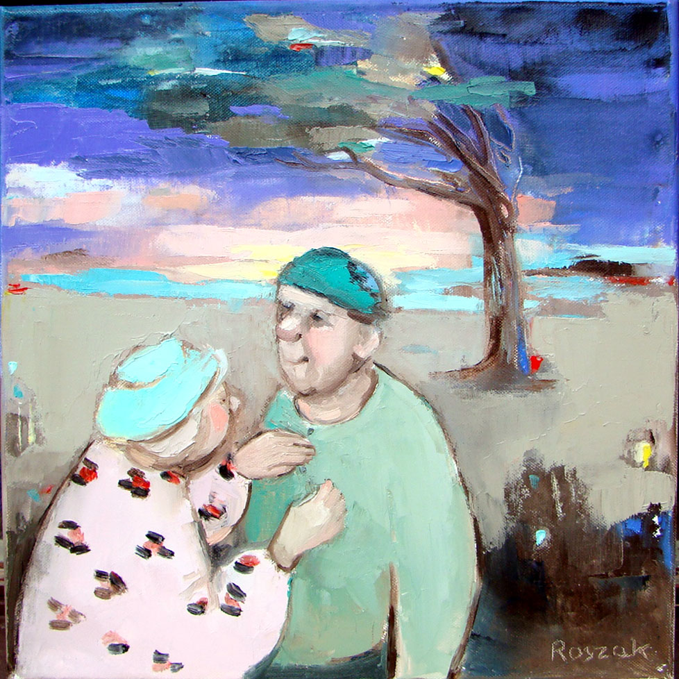 SUNSET oil on canvas 16x16 in (40cmx40cm) SOLD