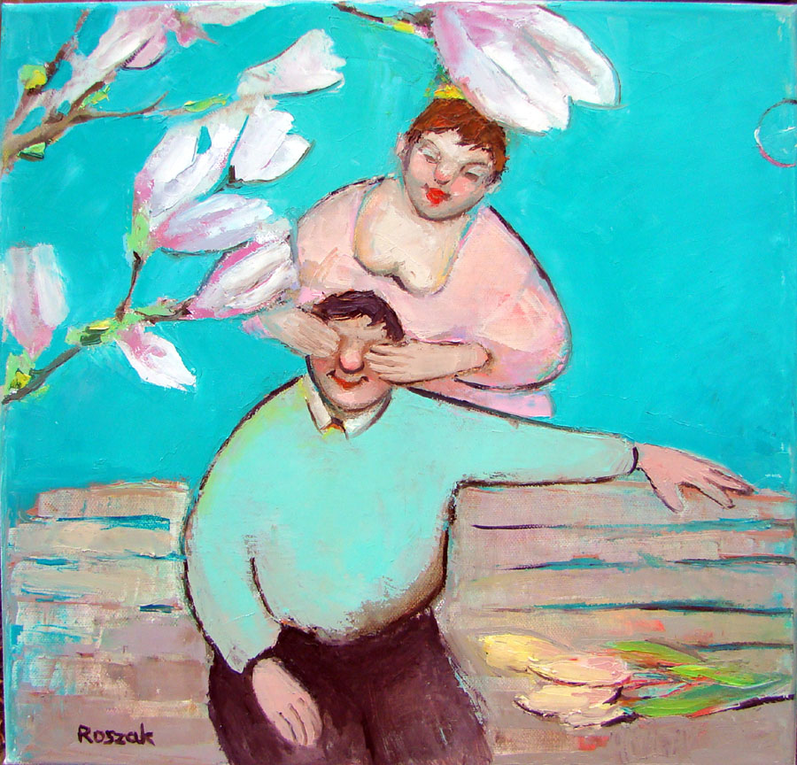 QUESS WHO oil painting 40cmx40cm