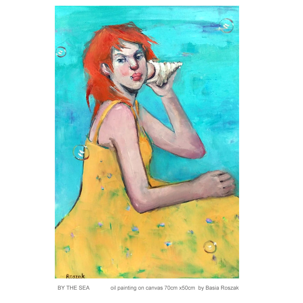 BY THE SEA oil on canvas 70cmx50cm £900