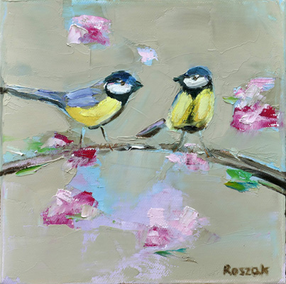 TITS oil on canvas 20cmx20cm