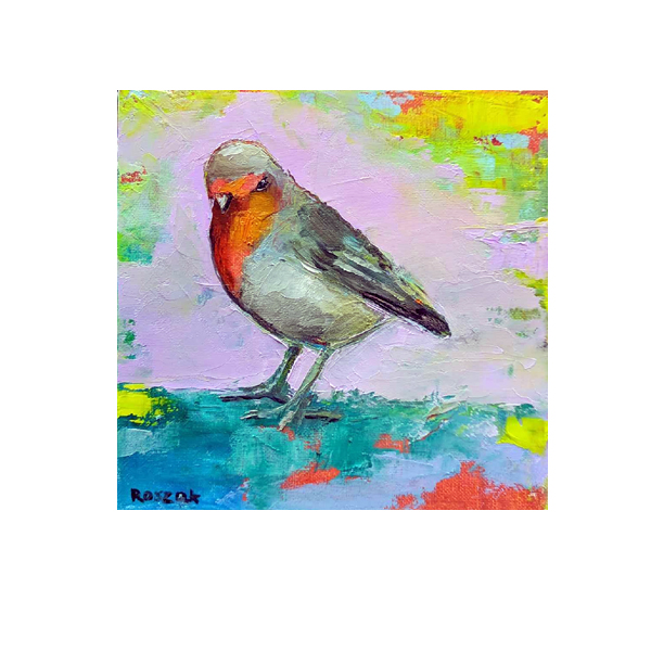 IN THE GARDEN oil on canvas 20cmx20cm