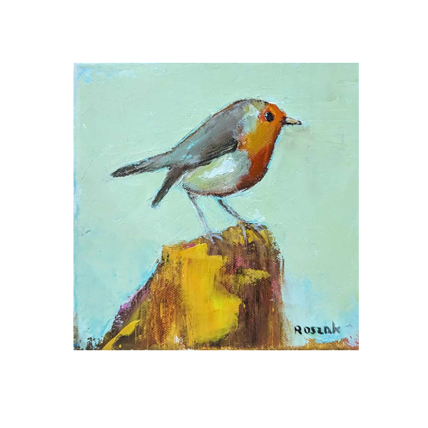 ROBIN oil on canvas 20cmx20cm
