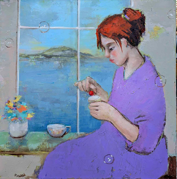 CHERRY ON THE TOP oil on canvas 60cmx60cm