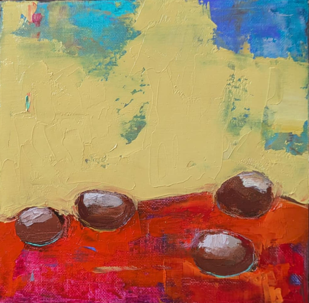 CONKERS2 oil on canvas 20cm x20cm